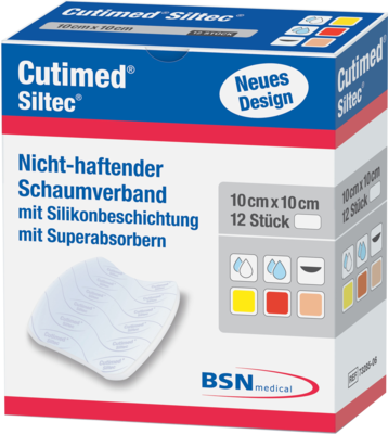 CUTIMED Siltec Schaumverb.10x10 cm nicht haftend