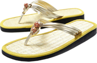 ZIMT FLIPFLOP Gr.41/42 Perlenbänder gold